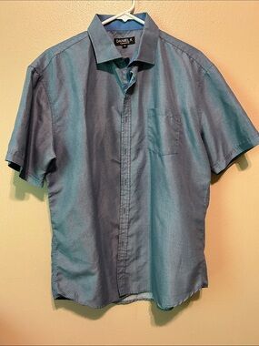 Daniel K Men’s Teal Blue Short-Sleeve Button-Down Shirt